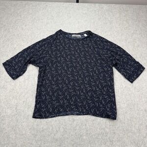 Scotch & Soda Maison Scotch Blouse Womens 2 Blue Star Print Short Sleeve Top